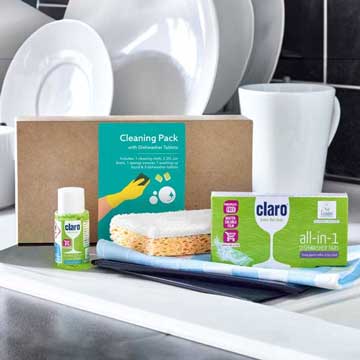 Cleaning pack with dishwash